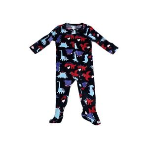 Cat & Jack Baby 6-9 Months Dinosaur Hearts Fleece Footed Pajamas